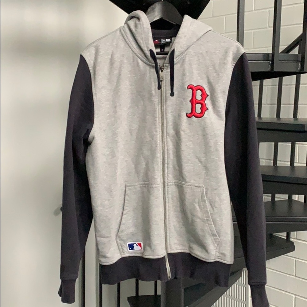 New Era grey Boston Red Sox hooded sweatshirt